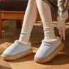 Pantuflas de Algodón para Pareja de Invierno para Mujer, Otoño e Invierno Hogar Interior Antideslizantes Forradas de Felpa Bolsillo en el Talón Zapatos de Algodón Cálidos para Usar Afuera