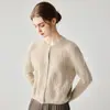 Suéter de cachemira para mujer 100% cachemira de cabra cárdigan de punto trenzado para mujer, nuevo top fino de cachemira de cuello redondo para otoño e invierno