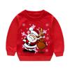 Suéter Navideño para Niños con Estampado de Alce y Muñeco de Nieve 2025 Nuevo Mediano y Grande Casual Cuello Redondo Ropa para Niños