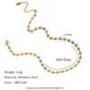Moda Europea y Americana Pulsera Retro Personalizada Juego de Acero Inoxidable Chapado en Oro de 18K Flor de Goteo de Aceite Azul Cadena Hecha a Mano Collar para Mujer
