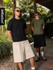Ropa de Hombre Jiezhan Estilo Old Money Bloque de Color Cuello de Punto Manga Corta 2026 Verano Nuevo Retro Americano Commuting Camiseta de Color Sólido