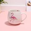 Big Belly Flamingo Ceramic Cup Masculino e Feminino Grande Capacidade Doméstica Beber Café Copo Caneca Estudante Presente