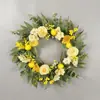 Amazon Corona de Fruta Limón de Verano para el Hogar, Boda, Casa de Campo, Fiesta, Camelia Artificial Colgante de Pared, Corona Luminosa