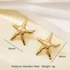 Pendientes de Acero Inoxidable de Alta Gama Tohm Transfronterizos Nuevo Estilo Simples y Versátiles Pendientes Dorados de Moda Que No Se Desvanecen y No Son Alérgicos