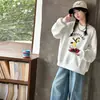 Conjunto de Moletom Cartoon de Primavera para Meninas 2026 Novo Estilo Crianças Moda Casual Coreana Conjunto de Duas Peças com Top e Jeans
