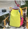 Mochila de Montañismo para Deportes al Aire Libre, Mochila Escolar Deportiva Patchwork de Color Contrastante Dopamina, Mini Mochila de Viaje Repelente al Agua para Mujer