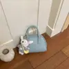 Bolsa Transversal de Ombro Único Lisa Estilo Coreano Ins Design de Nicho Feminino Textura Fashionável Bolsa de Mão Mochila para o Dia a Dia