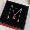 Versión alta V dorada del collar de calabaza Kira, fritilaria blanca, ágata roja, tamaño pequeño, calabaza Fu Lu, cadena para la clavícula, primera generación de cabello