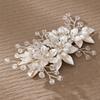 Accesorios Nupciales Calientes Transfronterizos Tocado Hecho a Mano Perla Flor de Metal Horquilla Verano Mori Clip de Pico de Pato de Alta Gama