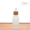 Frasco de óleo essencial com anel de bambu, conta-gotas de vidro escuro fosco, frasco vazio de essência de óleo essencial puro Rosmaninho engarrafado 5-100ml