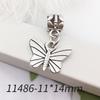 1 Mariposa Elefante Tortuga Colgante de Agujero Grande Accesorio Aleación DIY Pulsera Collar Pulsera con Dijes de Agujero Grande