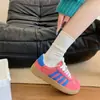 Zapatillas de Entrenamiento Alemanas de Cuero Suave para Mujer, Nuevo Estilo Primavera 2026, Punta Redonda con Cordones Versátiles Suela Suave Tenis Rojos, Zapatos Deportivos Casuales