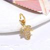 Doce Amor chave asas de anjo pingente pequeno feminino cobre incrustado zircônia pingente folha de bordo pulseira acessórios de joalheria DIY