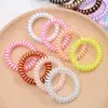 Elástico de Cabelo Transparente tipo Fio de Telefone, Brilhante Metálico com Recuperação e Palavra, Scrunchie Grande, Corda de Cabelo, Acessórios de Cabelo