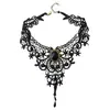 Collar de Venta Caliente Transfronterizo Europeo y Americano Gargantilla Gótica Retro Punk Collar de Encaje Cadena de Cuello Trenzada Cadena para Clavícula para Mujeres