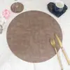 Mantel de Tela con Patrón de Cuero Nórdico, Nuevo Mantel Redondo Impermeable, Resistente al Aceite y Aislante del Calor, Estilo Occidental para Hogar y Hotel, Mantel de Doble Cara