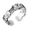 Anillo de Dibujos Animados Populares de Internet para Mujer Moda Retro Reino Animal Oso Conejo Plata S925 Anillo de Dedo Abierto Marea