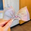 Horquilla con lazo de súper hada, corona de princesa, bonita horquilla de malla tridimensional para bebé, accesorios para el cabello para niña pequeña