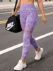 Calça Legging de Yoga Estampa de Leopardo Europeia e Americana Transfronteiriça Camuflada Secagem Rápida Calça Fitness Feminina Cintura Alta Justa Calça Esportiva para Corrida Estampa de Leopardo