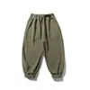 Leggings Quentes Acolchoados de Veludo de Ursinho Calças Casuais para Meninos Inverno Rua Americana Largas Calças de Moletom Cor Pura Calças Esportivas