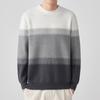 Alta textura gradiente cor pescoço redondo suéter base masculina 2024 outono e inverno Novo estilo coreano top suéter moderno