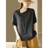 Nueva Blusa Retro con Botones Oblicuos, Camisa Femenina de Manga Corta, Top Casual de Color Sólido para Verano