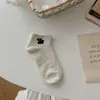 Calcetines de Cachorro para Mujer, Media Pantorrilla, Primavera y Verano, Color Sólido, Estilo Veraniego Ins, Calcetines Cortos de Hilo, Calcetines Delgados de Algodón Lindos Japoneses