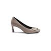 Versão de couro bovino de alta qualidade ~ Estilo da mãe uva fivela quadrada elegante francesa salto agulha bico quadrado boca rasa sapatos de trabalho para mulheres