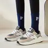 Calcetines con letra P para Mujer Calcetines de Algodón a Media Pantorrilla Estilo Otoño/Invierno Calcetines Deportivos para Hombre con Pantalones de Tiburón Pantalones de Yoga Calcetines Largos para Pareja