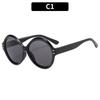 Otoño e Invierno nueva moda gafas de sol redondas beige para uñas gafas de sol transfronterizas europeas y americanas avanzadas para hombre y mujer gafas de sol ins