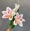 Flores de Lirio Artificiales 3D para Decoración de Bodas, Arte Floral Impreso, Decoración de Restaurantes, Flores Falsas para Sostener en la Mano