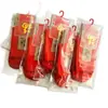 Calcetines de Año Nuevo empaquetados individualmente para otoño e invierno, calcetines rojos para hombres y mujeres, celebración de boda, año del zodiaco, calcetines rojos de algodón para hombres y mujeres, venta al por mayor