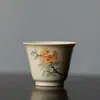 Taza de Degustación de Té de Caqui Ceniza de Planta Taza Maestra para Damas Taza de Té Tazón de Té Cerámica Doméstica Juego de Té Kung Fu Taza de Té Individual Masculina