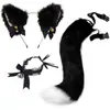 Cosplay Tiara de Orelhas de Gato Cauda de Gato Joias Feito à Mão Fofa Menina Gato Orelha de Animal Acessórios de Cabelo Conjunto de Acessórios de Cauda de Animal