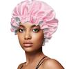 Gorro de dormir elástico de satén de doble capa, de ala ancha, de color liso, para la ducha, de belleza, venta al por mayor, gran oferta transfronteriza