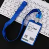 Portatarjeta de identificación de aleación de aluminio y metal, portatarjeta de trabajo, tipo para colgar en el cuello, cordón, insignia de bus de control de acceso para empleados