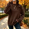Amazon Europa América 2026 Otoño Invierno Nuevo Transfronterizo Color Sólido Cuello Semi Alto Suéter Versátil Manga Larga Sudadera con Capucha para Mujer