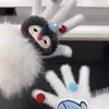 Luvas de Pelúcia Quentes Tricotadas de Cinco Dedos com Gatinho de Strass para Mulheres no Inverno, Versáteis à Prova de Frio e Vento para Ciclismo, Aconchegantes