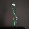 Florero de vidrio transparente arreglo floral dispositivo de flor hidropónica mesa de comedor sala de estar nuevo chino Zen hidropónico botella de Guanyin