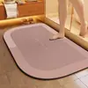 Temu Tapete de Chão Simples de Cor Sólida de Lama Diatomácea para Banheiro Vaso Sanitário Absorvente de Água Secagem Rápida Antiderrapante Tapete para Pés Tapete de Entrada