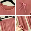 Conjunto de Pijama Fino de Modal para Mulheres, Camiseta de Manga Curta, Roupa de Casa, Conjunto Casual de Duas Peças Tamanho Grande, Estilo Preguiçoso
