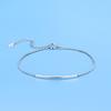 Qiao Lanxuan Pulsera Sencilla Delgada Diseño Semi-circular en el Codo Sentido de Diseño Imitación Plata de Ley S925 Accesorios de Moda Europeos y Americanos Modernos para Mujeres