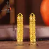 Tienda de Oro Mismo Estilo Oro Antiguo Deseo Auspicioso Hueco Fortuna Colgante Cilíndrico Estilo Chino Filigrana Colgante Pilar de la Fortuna