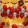 27 Peças Balões de Casamento Vermelhos e Prateados Quarto de Casamento Decoração de Casamento Layout de Cena Dia das Crianças Festa de Aniversário Arco