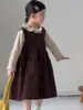 Novedad Otoño 2026 Vestido Mori-kei para Niñas Conjunto de Dos Piezas con Peto + Capa Interior con Adorno de Encaje