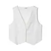 Chaleco de cuello en V estilo Bie Laoqian para mujer, top corto sin mangas moderno y de alta gama, chaleco sin mangas para mujer