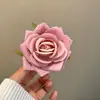 Pinza para el cabello con forma de rosa, pinza para flequillo con sensación avanzada, pinza para el cabello rota frontal, pinza para el pelo de pico de pato, tocado, accesorios para el cabello con flores de alto valor de color