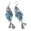 Pendientes de Escamas de Pescado y Conchas de Colores, Estilo Festivo, Lujo Ligero, Pendientes Elegantes de Gama Alta, Pendientes con Borlas