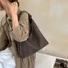 Bolso de hombro tipo tote de gran capacidad, color sólido, textura tejida, para el trabajo, bajo el brazo, bolso de hombro retro casual para mujer 2026