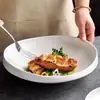 Atacado Ciano Claro Estilo Chinês Criativo Hotel Especialidade Redondo Côncavo Comercial Personalizado Pratos Cerâmica Artística Pratos de Servir para Restaurantes
